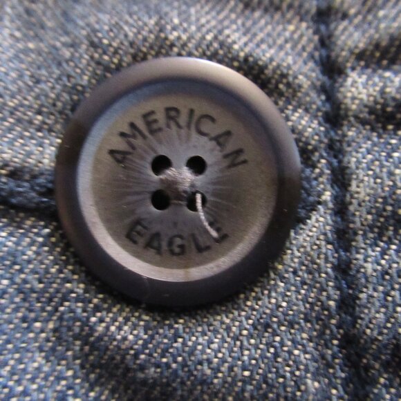 American Eagle Outfitters Women Blazer/Jacket Blue Jean/Denim Buttons Stretch - Picture 15 of 16